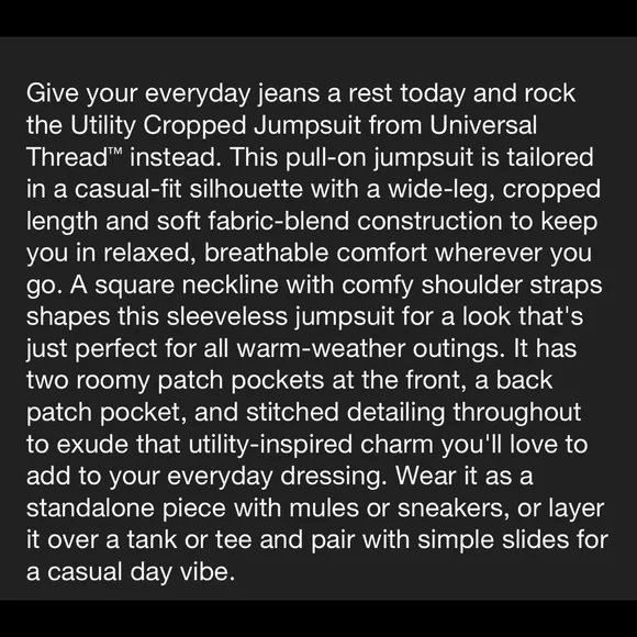 NWT Universal Thread+Utility cropped jumpsuit+Overall+Rust+Sz S & XS - Picture 6 of 7